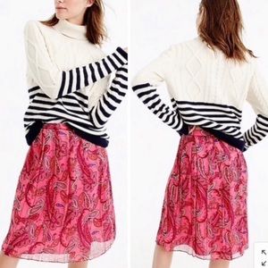 J Crew double pleated skirt in vivid paisley size 4